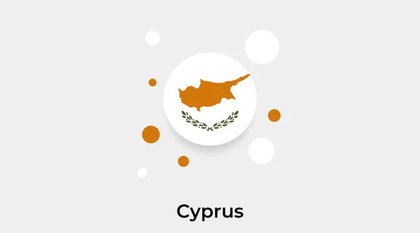 Kyperská Vlajka Bublina Kruhový Kruhový Tvar Ikona Barevný Vektor Ilustrace — Stockový vektor