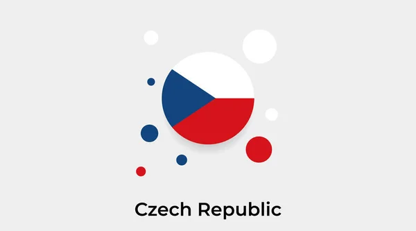 捷克共和国国旗圆圈圆形图标彩色矢量插图 — 图库矢量图片