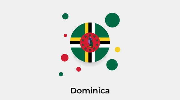 Dominica Bandeira Bolha Círculo Redondo Forma Ícone Colorido Vetor Ilustração —  Vetores de Stock