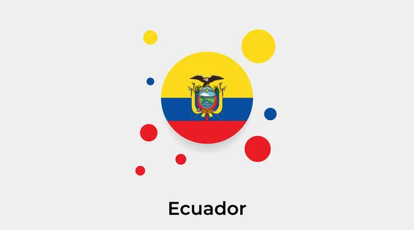 Εκουαδόρ Σημαία Κύκλο Στρογγυλό Σχήμα Εικονίδιο Πολύχρωμο Διάνυσμα Εικονογράφηση — Διανυσματικό Αρχείο