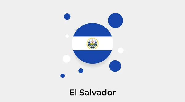 萨尔瓦多国旗圆圈圆形图标彩色矢量插图 — 图库矢量图片