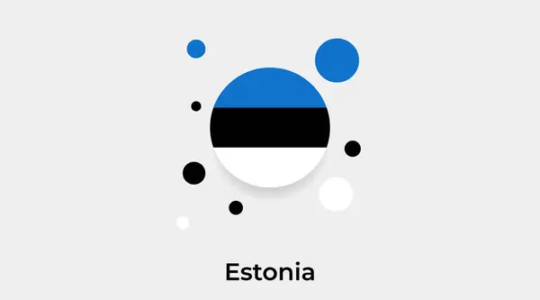 Estland Vlag Bel Cirkel Ronde Vorm Pictogram Kleurrijke Vector Illustratie — Stockvector