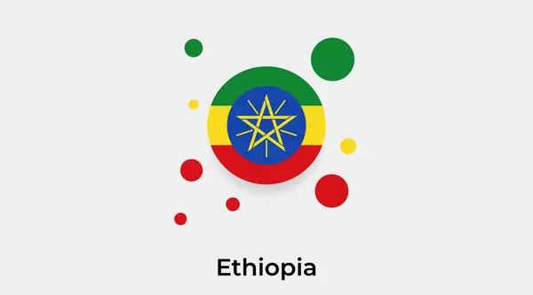 Etiopía Bandera Burbuja Círculo Forma Redonda Icono Colorido Vector Ilustración — Archivo Imágenes Vectoriales