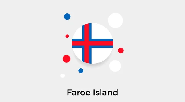 Faeröer Eiland Vlag Bel Cirkel Ronde Vorm Pictogram Kleurrijke Vector — Stockvector