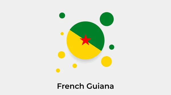 Bandera Guayana Francesa Burbuja Círculo Forma Redonda Icono Colorido Vector — Archivo Imágenes Vectoriales
