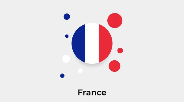 Флаг Франции Кружок Круга Круглой Формы Иконка Красочные Векторные Иллюстрации — стоковый вектор