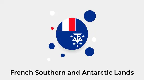 フランス南部と南極のランドフラグバブル円形アイコンカラフルなベクターイラスト — ストックベクタ