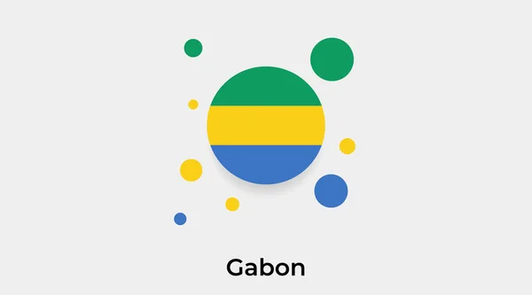 Gabon Bayrak Yuvarlak Yuvarlak Şekil Ikonu Renkli Vektör Illüstrasyonu — Stok Vektör