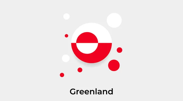 Круг Пузыря Флага Гренландии Круглая Форма Иконки Красочные Векторные Иллюстрации — стоковый вектор