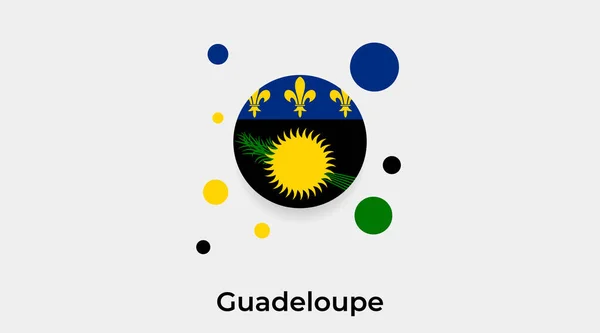 Guadeloupe Flag Bubble Circle Shape Icon Colorful Vector Illustration — Stock Vector