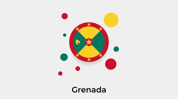 Grenada Vlajka Bublina Kruhový Kruhový Tvar Ikona Barevné Vektorové Ilustrace — Stockový vektor