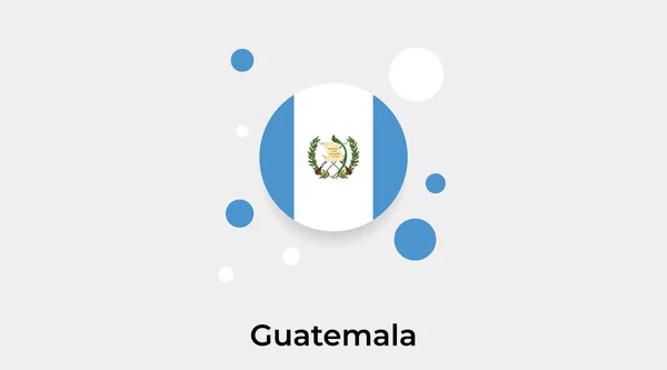Флаг Гватемалы Круглая Круглая Форма Иконки Красочная Векторная Иллюстрация — стоковый вектор