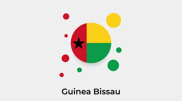 Gine Bissau Bayrak Baloncuk Dairesi Yuvarlak Şekil Simgesi Renkli Çizim — Stok Vektör