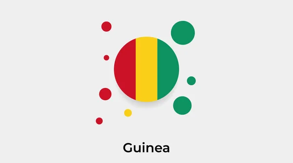 Guinea Flag Bubble Circle Shape Icon Colorful Vector Illustration — Stock Vector