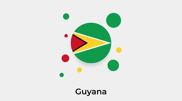 Guyana Flagga Bubbla Cirkel Rund Form Ikon Färgglada Vektor Illustration — Stock vektor