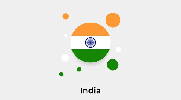Indien Flagge Blase Kreis Runde Form Symbol Bunte Vektor Illustration — Stockvektor