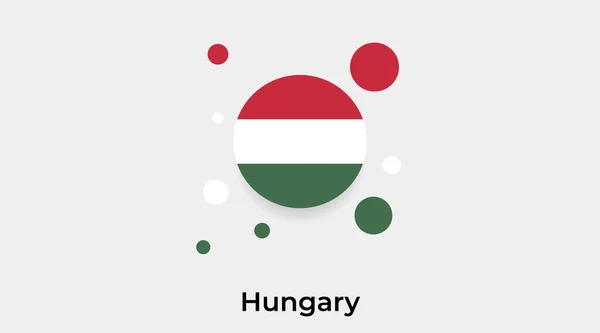 Ungarn Flagge Blasenkreis Runde Form Symbol Bunte Vektor Illustration — Stockvektor