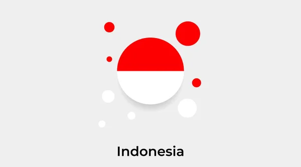 印度尼西亚国旗泡泡圆形图标彩色矢量插图 — 图库矢量图片