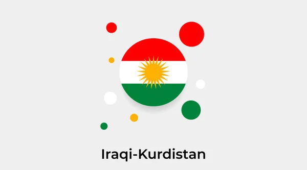 Irácká Kurdská Vlajka Bublina Kruhový Kruhový Tvar Ikona Barevné Vektorové — Stockový vektor