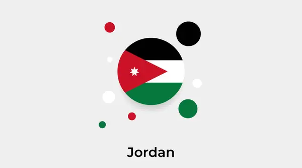 Jordan Flag Bubble Circle Shape Icon Colorful Vector Illustration — Stock Vector