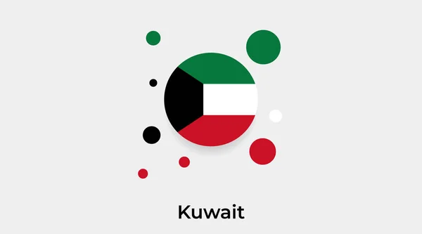 Kuwait Flagge Blasenkreis Runde Form Symbol Bunte Vektor Illustration — Stockvektor
