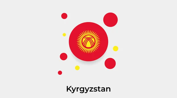 Цветная Векторная Иллюстрация Круга Пузыря Вокруг Фигуры Флага Кыргызстана — стоковый вектор