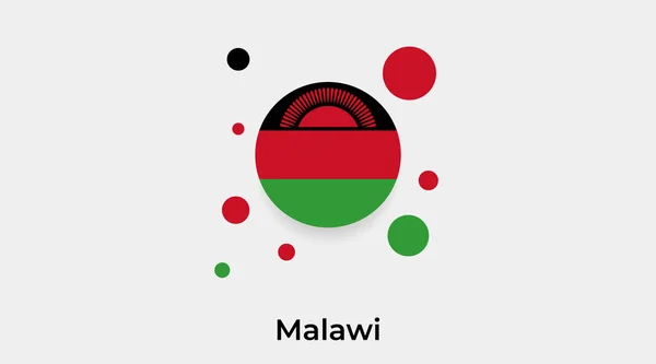 Малавійський Прапор Бульбашки Круглої Форми Значок Барвисті Векторні Ілюстрації — стоковий вектор