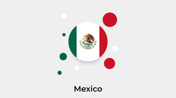 Флаг Мексики Кружок Круглой Формы Иконка Красочная Векторная Иллюстрация — стоковый вектор
