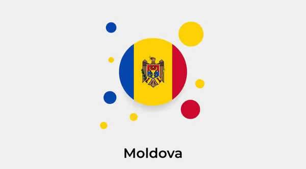 Moldova Flag Bubble Circle Shape Icon Colorful Vector Illustration — Stock Vector