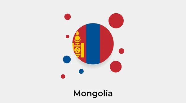 Mongolia Bandera Burbuja Círculo Redondo Forma Icono Colorido Vector Ilustración — Vector de stock