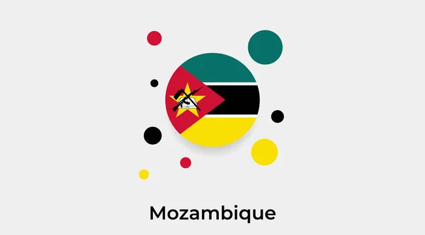 Mozambique Flag Bubble Circle Shape Icon Colorful Vector Illustration — Stock Vector