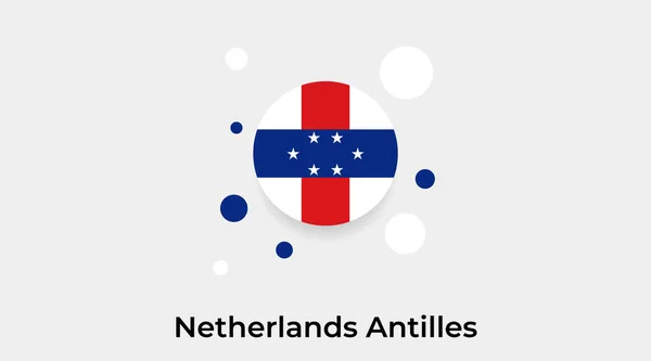 Nederlandse Antillen Vlag Bel Cirkel Ronde Vorm Pictogram Kleurrijke Vector — Stockvector