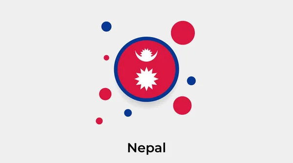 Nepal Flag Bubble Circle Shape Icon Colorful Vector Illustration — Stock Vector