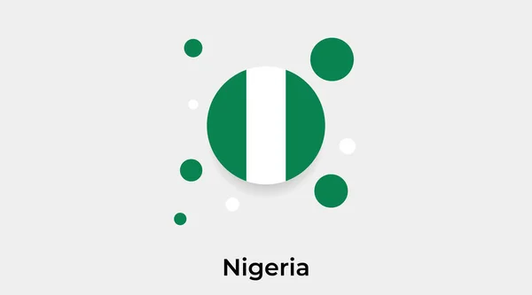 Nigeria Vlag Bel Cirkel Ronde Vorm Pictogram Kleurrijke Vector Illustratie — Stockvector