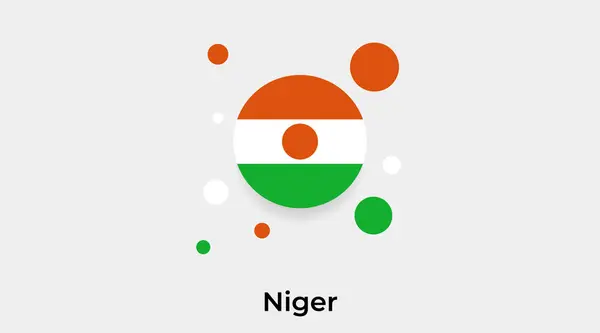 Niger Bandiera Bolla Cerchio Forma Rotonda Icona Colorato Vettoriale Illustrazione — Vettoriale Stock