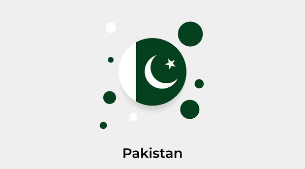 Pakistan Bayrak Balon Dairesi Yuvarlak Şekil Simgesi Renkli Vektör Illüstrasyonu — Stok Vektör