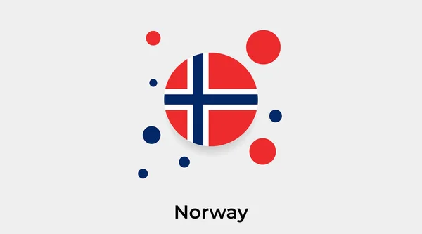 Norge Flagga Bubbla Cirkel Rund Form Ikon Färgglada Vektor Illustration — Stock vektor