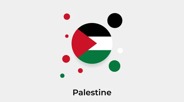 Filistin Bayrağı Yuvarlak Şekil Ikonu Renkli Vektör Illüstrasyonu — Stok Vektör