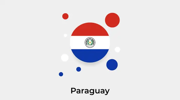 Paraguay Flagga Bubbla Cirkel Rund Form Ikon Färgglada Vektor Illustration — Stock vektor