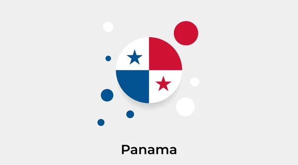 巴拿马国旗圆圈圆形图标彩色矢量插图 — 图库矢量图片