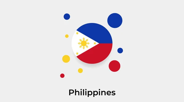 Filippijnen Vlag Bel Cirkel Ronde Vorm Pictogram Kleurrijke Vector Illustratie — Stockvector