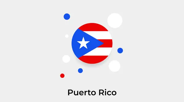 Puerto Rico Bandera Burbuja Círculo Redondo Forma Icono Colorido Vector — Archivo Imágenes Vectoriales