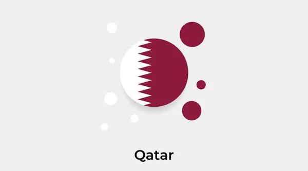Katar Flagge Blasenkreis Runde Form Symbol Bunte Vektor Illustration — Stockvektor