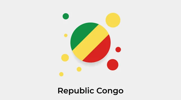 Cumhuriyet Kongo Bayrağı Yuvarlak Şekil Ikonu Renkli Vektör Illüstrasyonu — Stok Vektör