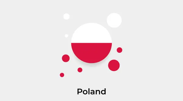 Polônia Bandeira Bolha Círculo Forma Redonda Ícone Colorido Vetor Ilustração — Vetor de Stock
