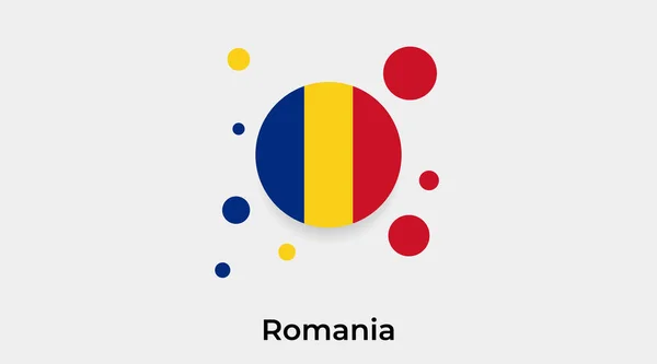 罗马尼亚国旗圆圈圆形图标彩色矢量插图 — 图库矢量图片