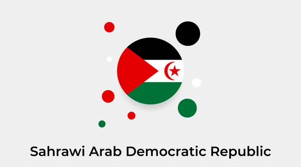 Bandera Saharaui República Democrática Árabe Burbuja Círculo Forma Redonda Icono — Archivo Imágenes Vectoriales