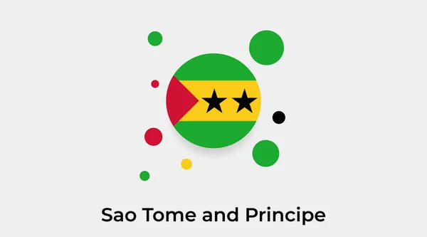 Sao Tome Principe Flag Bubble Circle Shape Icon Colorful Vector — Stock Vector