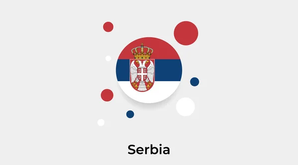 Servië Vlag Bel Cirkel Ronde Vorm Pictogram Kleurrijke Vector Illustratie — Stockvector