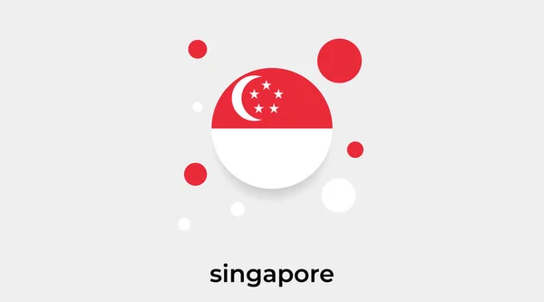 Singapore Flagga Bubbla Cirkel Rund Form Ikon Färgglada Vektor Illustration — Stock vektor